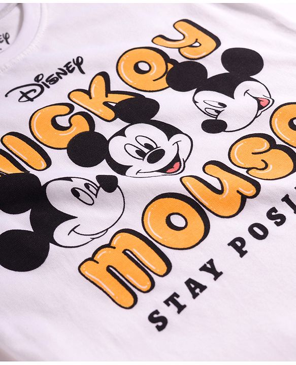 Babyhug Disney Single Jersey Knit Half Sleeves T-Shirt With Mickey Mouse Graphics Pack of 2 - Multicolor
