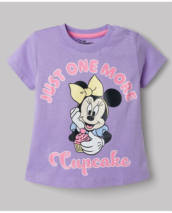 Babyhug Disney Single Jersey Knit Half Sleeves T-Shirts with Minnie Mouse Graphic Pack of 2 - Multicolor