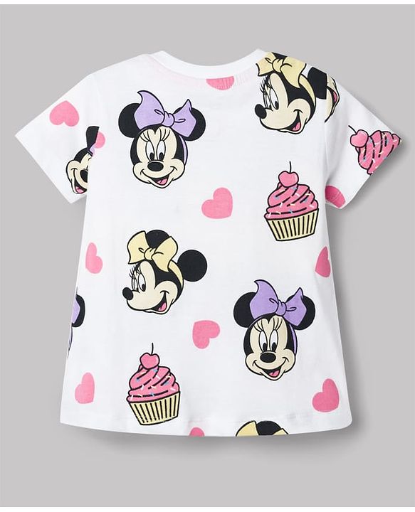 Babyhug Disney Single Jersey Knit Half Sleeves T-Shirts with Minnie Mouse Graphic Pack of 2 - Multicolor