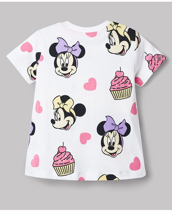 Babyhug Disney Single Jersey Knit Half Sleeves T-Shirts with Minnie Mouse Graphic Pack of 2 - Multicolor