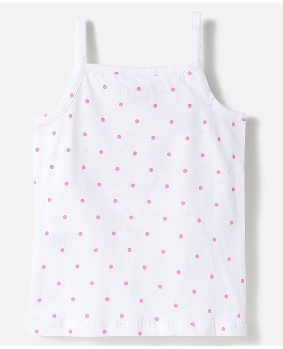 Babyhug 100% Cotton Knit Sleeveless Polka Dots Printed Slips Pack of 5 - Multicolor