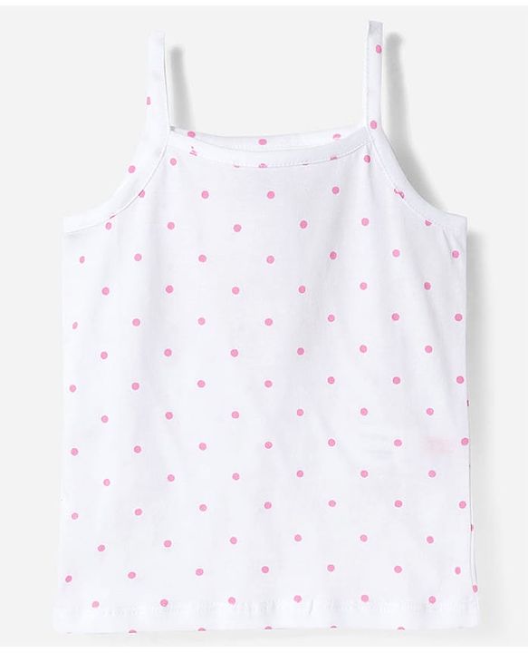 Babyhug 100% Cotton Knit Sleeveless Polka Dots Printed Slips Pack of 5 - Multicolor