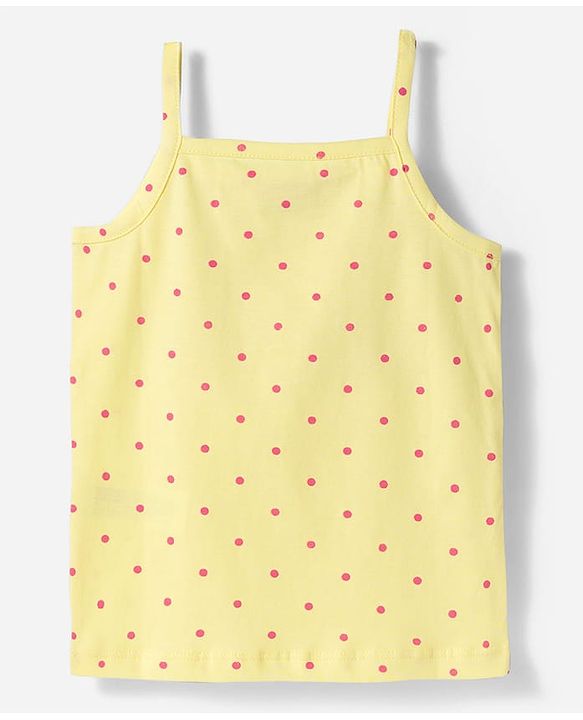 Babyhug 100% Cotton Knit Sleeveless Polka Dots Printed Slips Pack of 5 - Multicolor