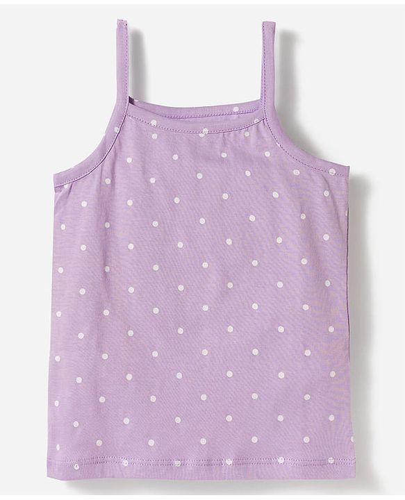 Babyhug 100% Cotton Knit Sleeveless Polka Dots Printed Slips Pack of 5 - Multicolor
