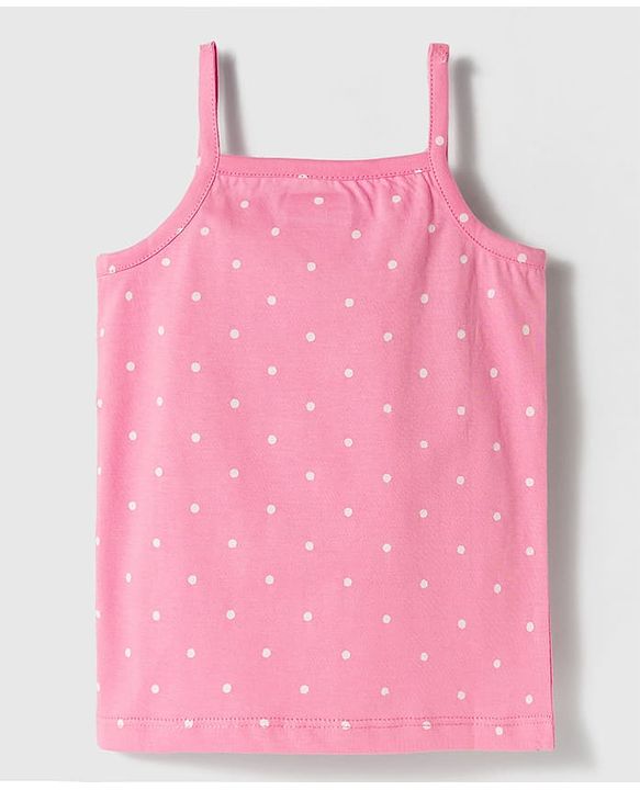 Babyhug 100% Cotton Knit Sleeveless Polka Dots Printed Slips Pack of 5 - Multicolor