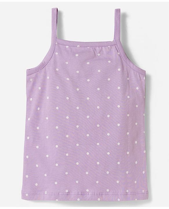 Babyhug 100% Cotton Knit Sleeveless Polka Dots Printed Slips Pack of 5 - Multicolor