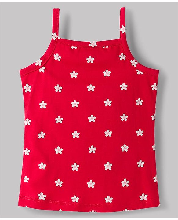 Babyhug 100% Cotton Single Jersey Knit Sleeveless Slips With Floral Print Pack of 3 - Multicolor