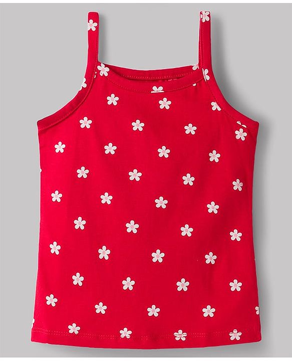 Babyhug 100% Cotton Single Jersey Knit Sleeveless Slips With Floral Print Pack of 3 - Multicolor