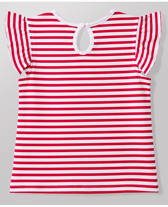 Babyhug Cotton Knit T-Shirts with Graphic Print and Ruffled Sleeves Multi Color 6-9 Months Pack of 5