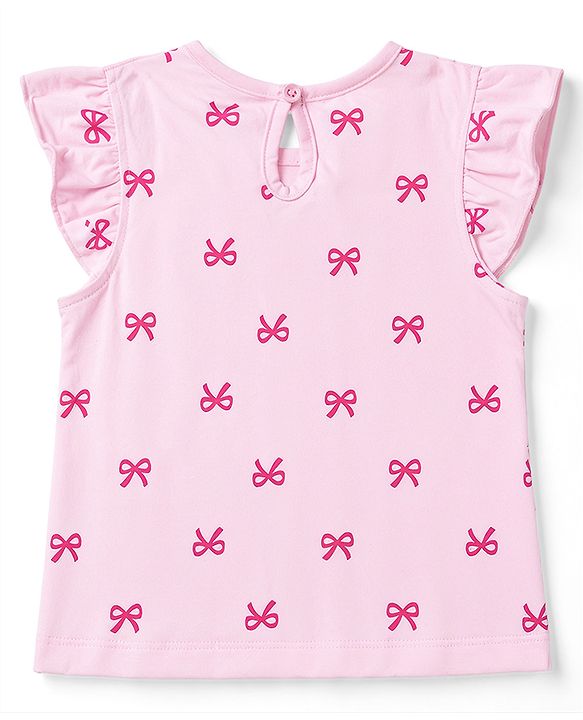 Babyhug Cotton Knit Frill Sleeves Hearts Printed T-Shirts Pack of 3 - Navy & Pink