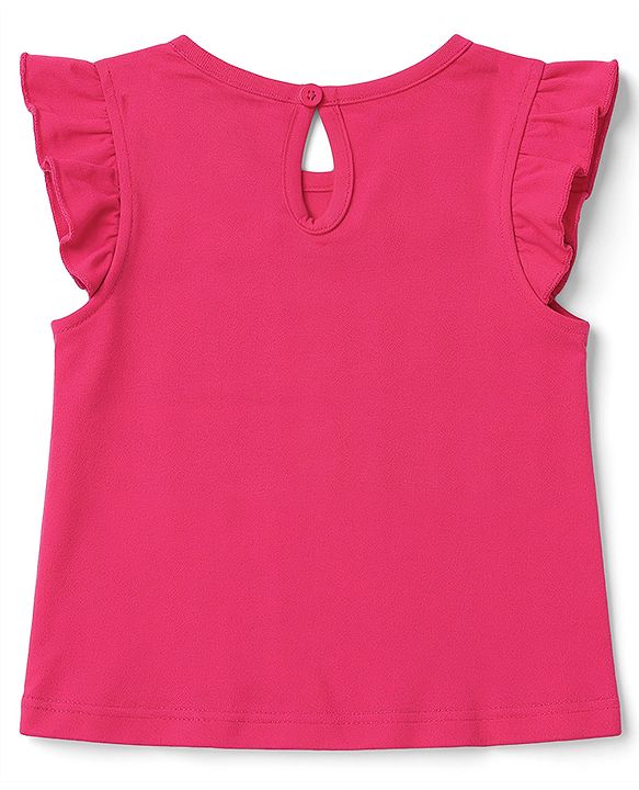 Babyhug Cotton Knit Frill Sleeves Hearts Printed T-Shirts Pack of 3 - Navy & Pink