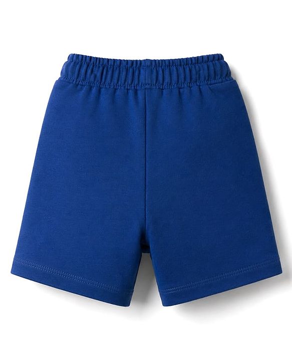 Babyhug Terry Knit Mid Thigh Shorts with Cool Dude Print - Navy Blue