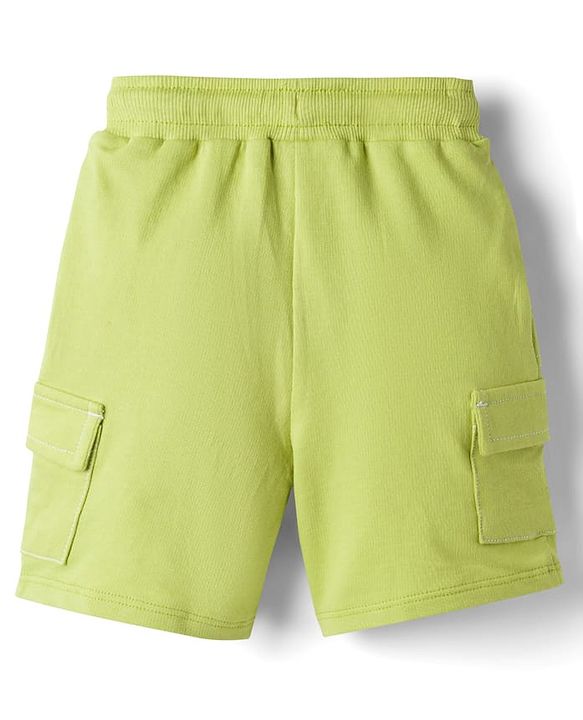 Babyhug Terry Knit Mid Thigh Length Solid Color Shorts - Red