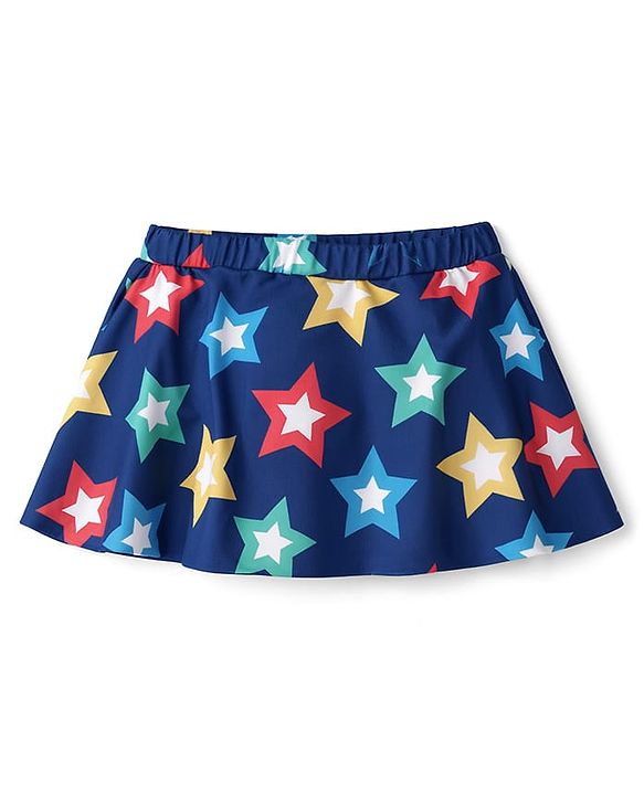 Babyhug Water Repellent Sleeveless Two Piece Swimsuit with Star Print - Navy Blue