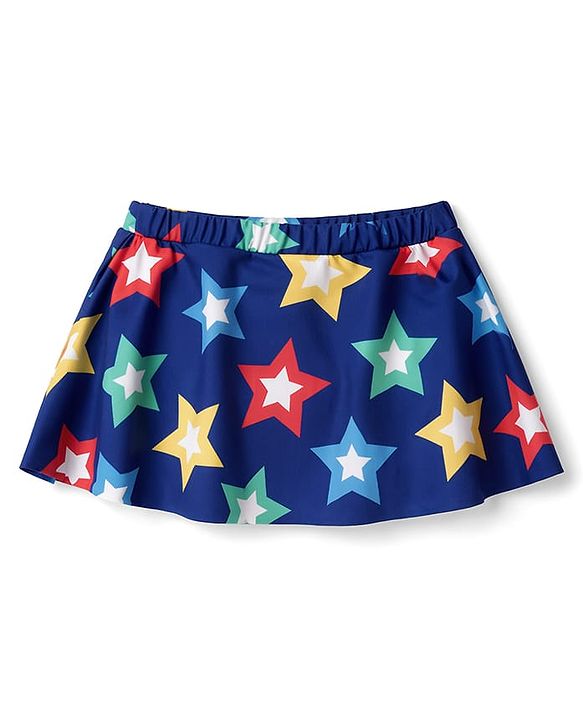 Babyhug Water Repellent Sleeveless Two Piece Swimsuit with Star Print - Navy Blue