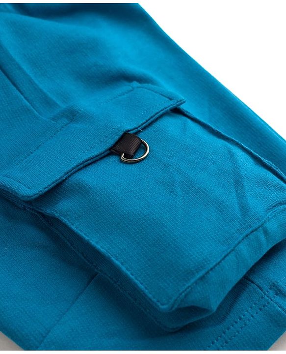 Babyhug Terry Knit Mid Thigh Shorts with Text Print - Blue