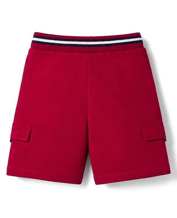 Babyhug Terry Knit Mid Thigh Shorts with Text Patch - Maroon
