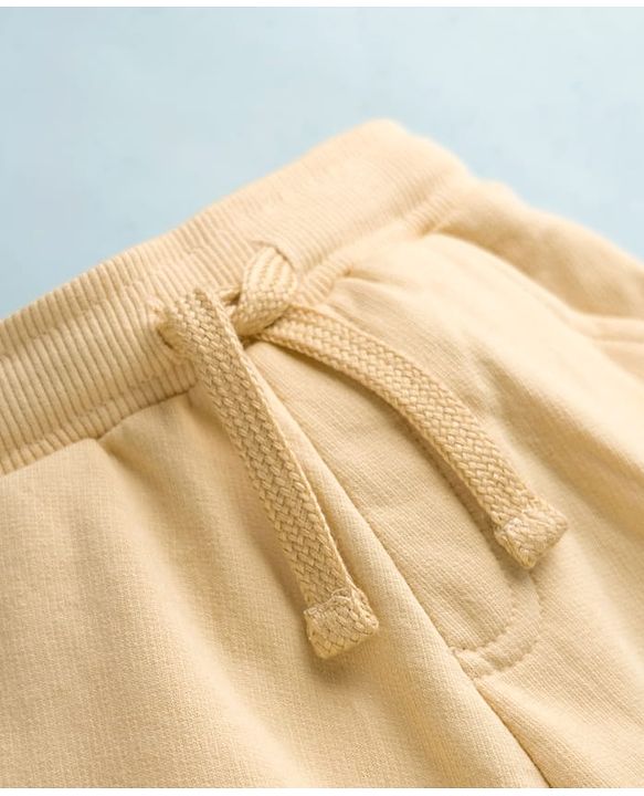 Babyhug Terry Knit Mid Thigh Length Solid Color Shorts - Brown