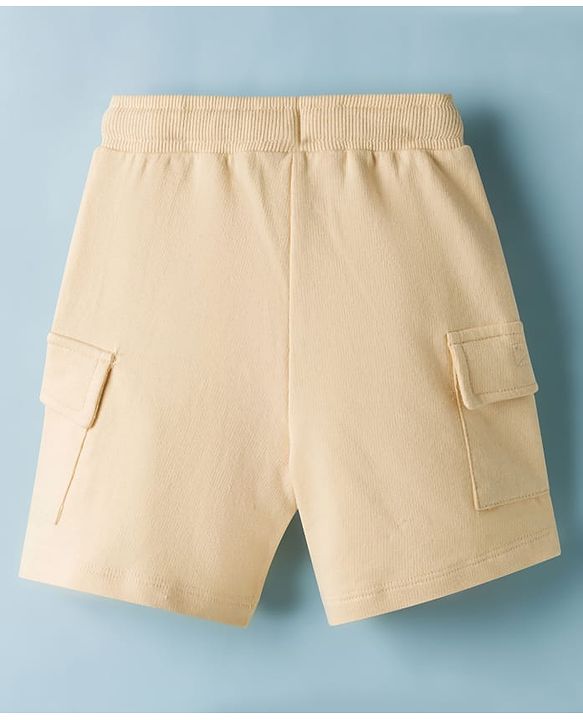 Babyhug Terry Knit Mid Thigh Length Solid Color Shorts - Brown