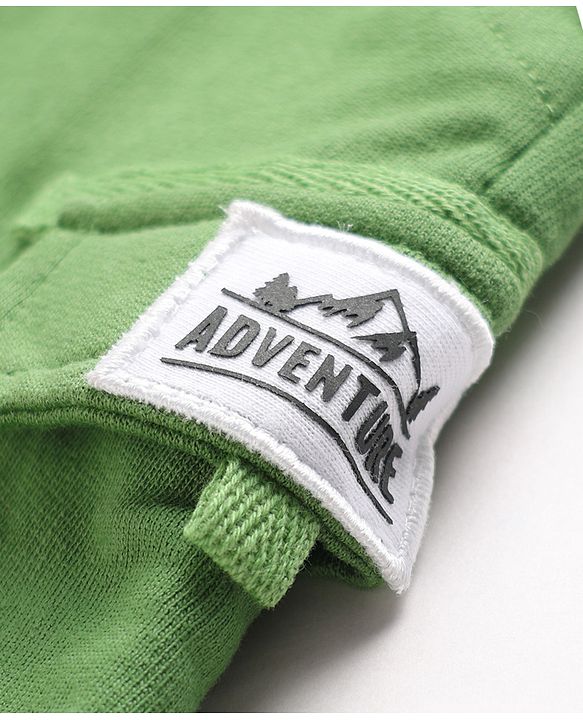 Babyhug Terry Knit Mid Thigh Shorts With Cargo Pockets & Patch - Green