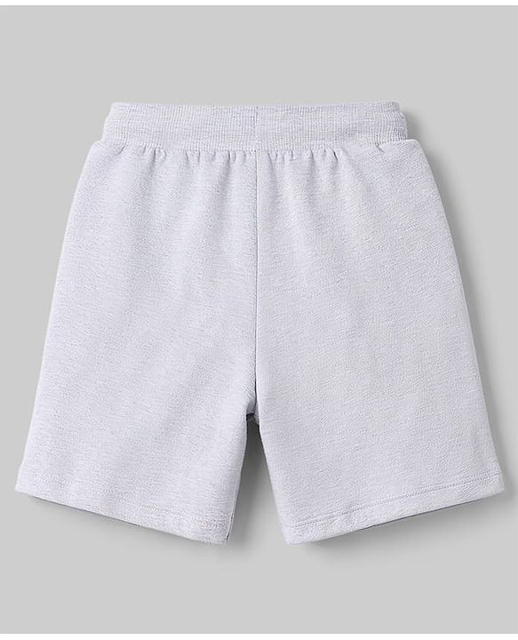 Babyhug Terry Knit Mid Thigh Length Solid Color Shorts with Pocket - White