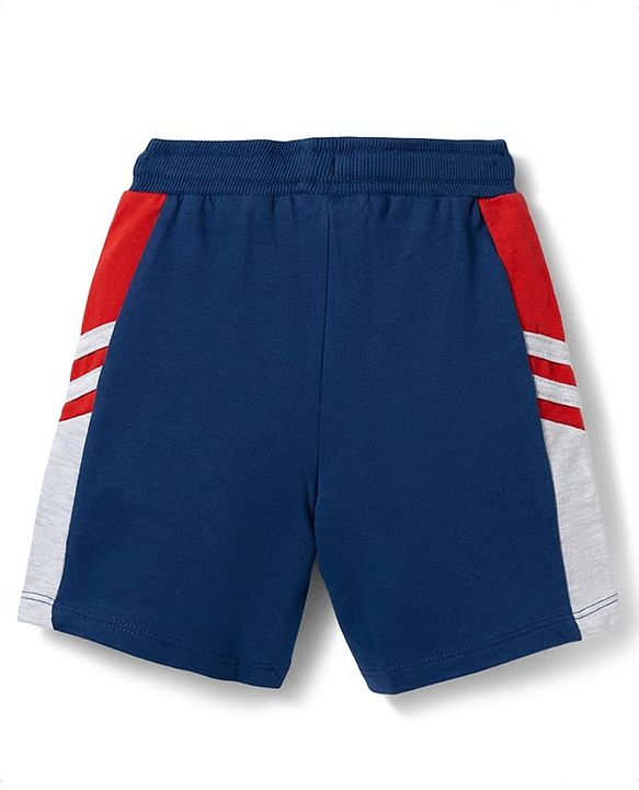 Babyhug Terry Knit Mid Thigh Length Cut & Sew Shorts with Sport Print - Multicolor