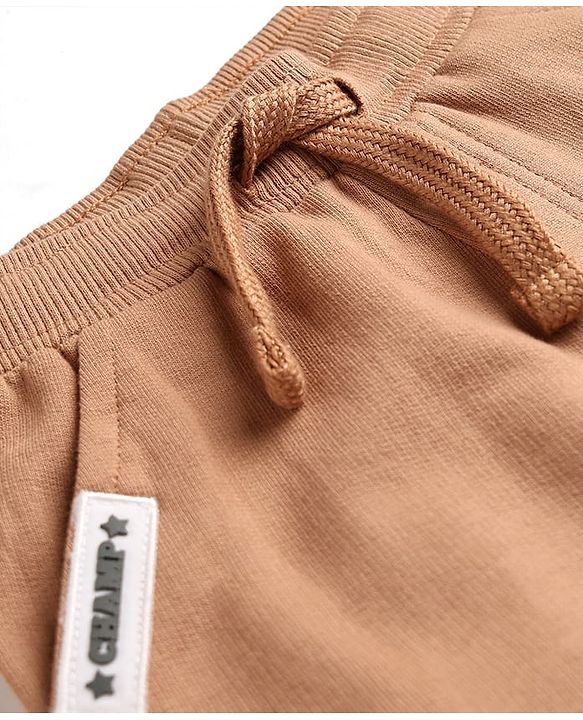 Babyhug Terry Knit Mid Thigh Shorts with Jeep Print - Brown