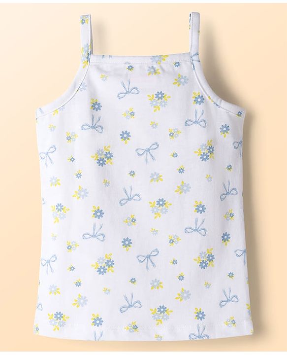 Babyhug 100% Cotton Single Jersey Knit Sleeveless Slips with Floral & Duck Print Pack of 3 - Multicolour
