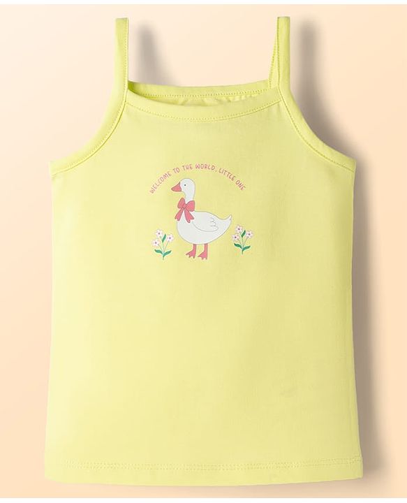 Babyhug 100% Cotton Single Jersey Knit Sleeveless Slips with Floral & Duck Print Pack of 3 - Multicolour