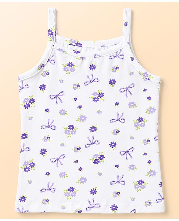 Babyhug 100% Cotton Single Jersey Knit Sleeveless Slips with Floral & Duck Print Pack of 3 - Multicolour