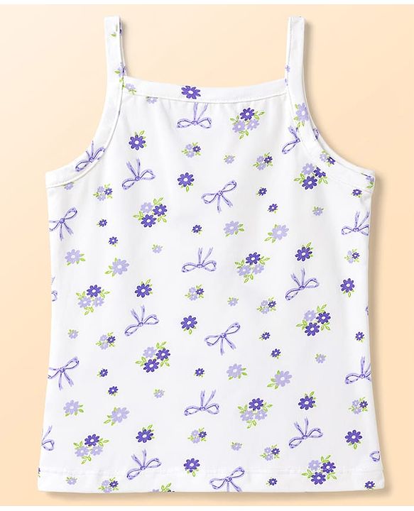 Babyhug 100% Cotton Single Jersey Knit Sleeveless Slips with Floral & Duck Print Pack of 3 - Multicolour
