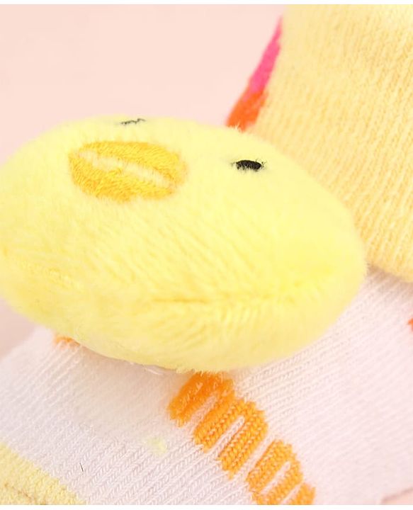 Cute Walk by Babyhug Sock Shoes with Duck Applique - Yellow