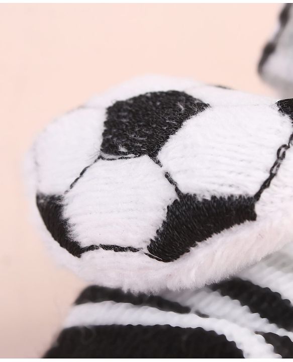 Cute Walk by Babyhug Ankle Length Socks Shoes With Ball Applique & Stripes - Multicolour