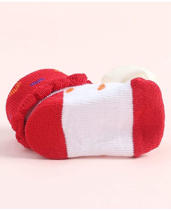 Cute Walk by Babyhug Sock Shoes With Floral Applique - Multicolour