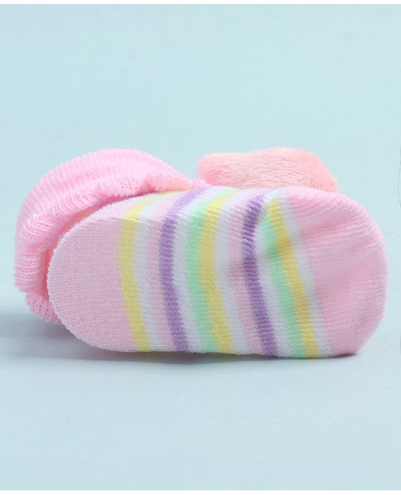 Cute Walk by Babyhug Socks Shoes With Cat Applique - Multicolor