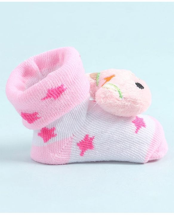 Cute Walk by Babyhug Socks Shoes With Animal Applique - Pink