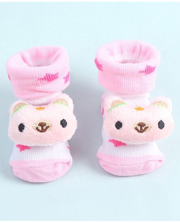 Cute Walk by Babyhug Socks Shoes With Animal Applique - Pink