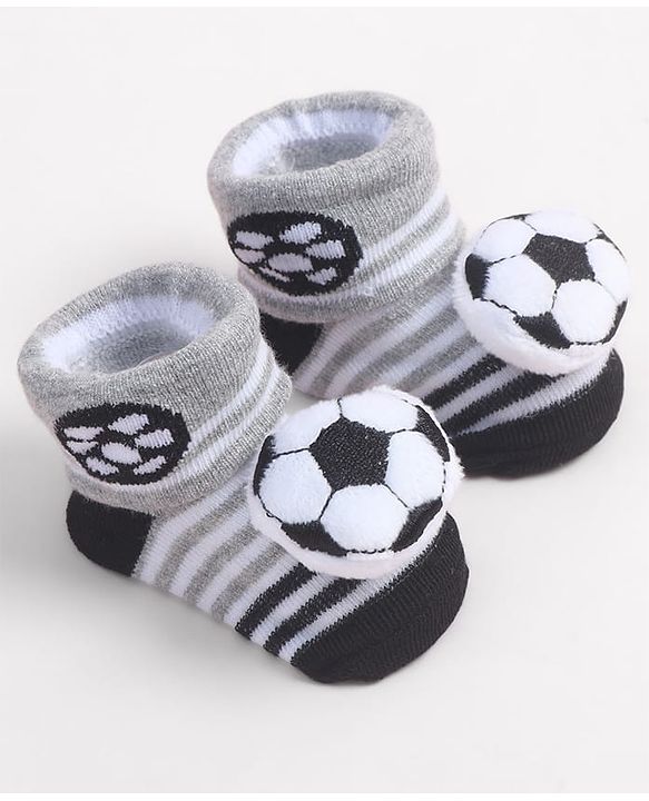 Cute Walk by Babyhug Socks Shoes With Football Applique - Multicolor