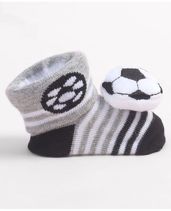 Cute Walk by Babyhug Socks Shoes With Football Applique - Multicolor