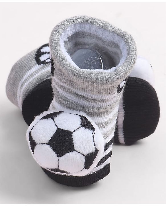Cute Walk by Babyhug Socks Shoes With Football Applique - Multicolor