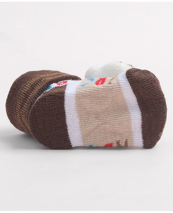 Cute Walk by Babyhug Socks Shoes With Cat Applique - Multicolor