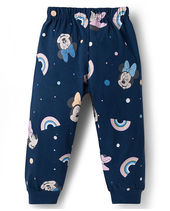 Babyhug Disney Single Jersey Knit Full Sleeves T-Shirt & Pyjama Night Suit With Minnie Mouse Graphics - Multicolor