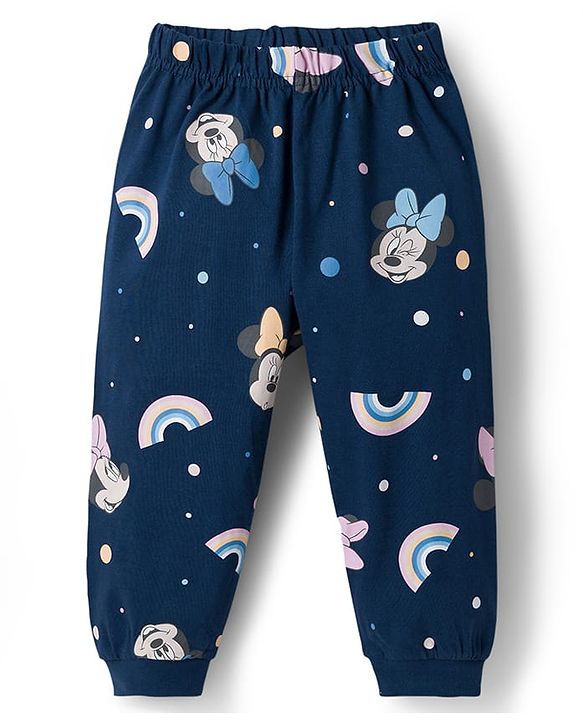 Babyhug Disney Single Jersey Knit Full Sleeves T-Shirt & Pyjama Night Suit With Minnie Mouse Graphics - Multicolor