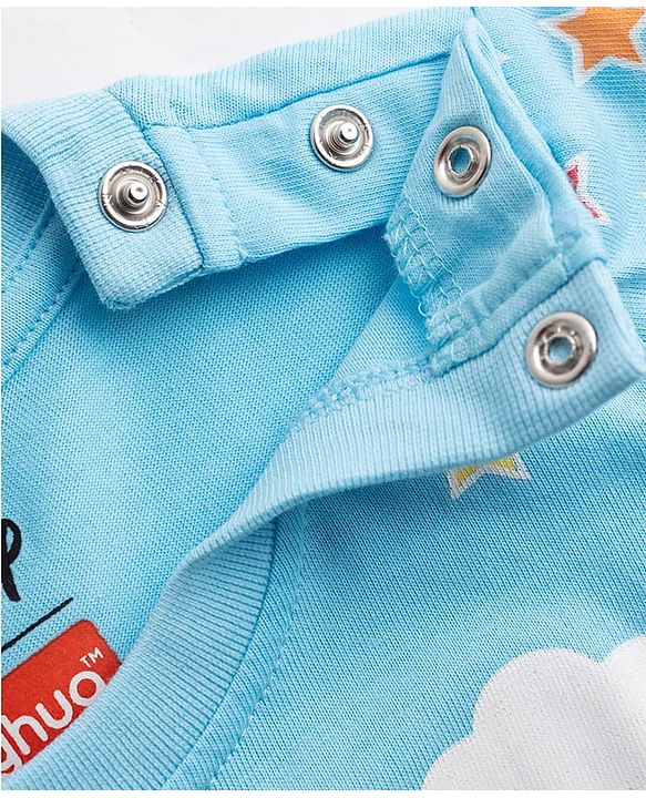 Babyhug Disney Single Jersey Knit Full Sleeves T-Shirt & Pyjama Night-Suit With Winnie The Pooh Print - Blue
