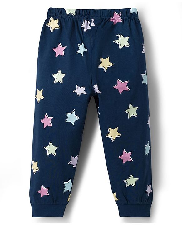 Babyhug Disney Single Jersey Knit Full Sleeves T-Shirt & Pyjama Night Suit With Minnie Mouse Graphics - Navy Blue