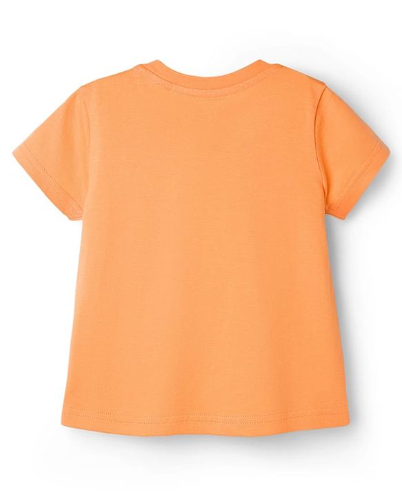 Babyhug Disney Half Sleeves T-Shirt & Shorts Night-Suit With Marie Graphics - Orange