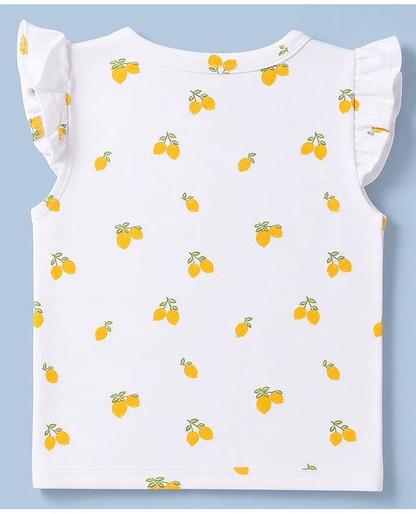 Babyhug 100% Cotton Interlock Knit Half Sleeves Front Open Jhablas With Floral & Fruit Print Pack of 3 - White & Peach