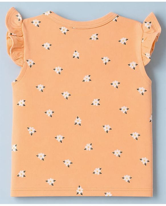 Babyhug 100% Cotton Interlock Knit Half Sleeves Front Open Jhablas With Floral & Fruit Print Pack of 3 - White & Peach