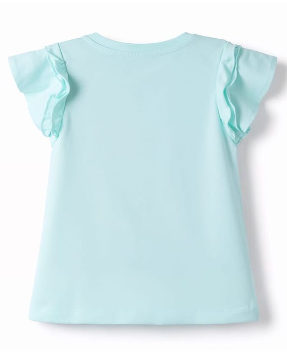 Babyhug Cotton Knit Half Sleeves Top with Starfish Applique - Multicolor