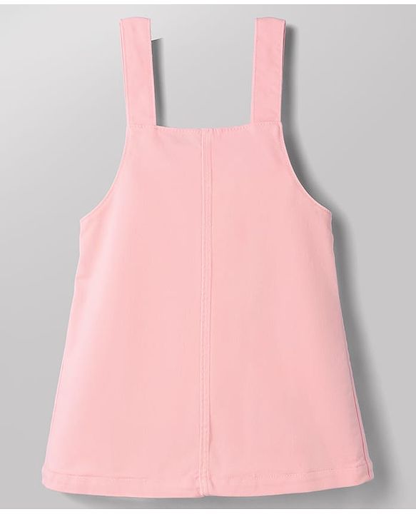 Babyhug Twill Woven Frocks with Inner Tee Strawberry Embroidered Pink 12-18 Months